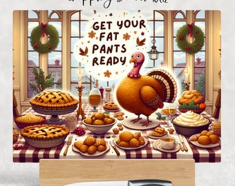 Funny Christmas Fat Pants Cutting Board Design, Baking Sublimation Board, Sublimation Cutting, Glass Kitchen Cutting Board, Turkey PNG