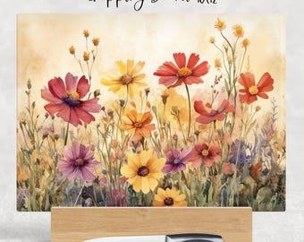 Meadow Field Flowers Cutting Board Design, Baking Sublimation Board, Sublimation Cutting, Glass Kitchen Cutting Board
