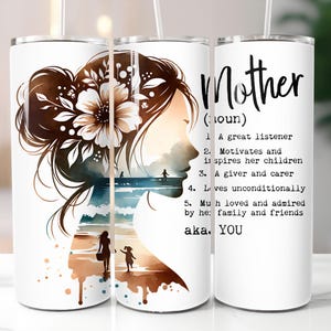 Mother Noun Quote SEAMLESS 20oz Skinny Tumbler PNG Sublimation Design, Mother Daily Affirmation 20oz Wrap, Mama Tumbler Wrap