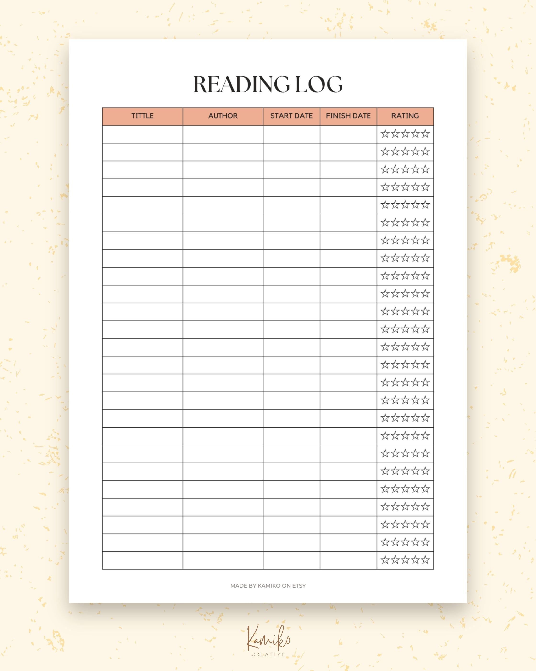 Reading Log Printable, Reading Tracker, Book Tracker, Reading Planner ...