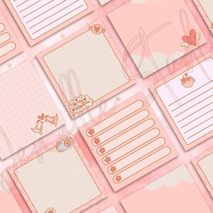 Valentine-themed Printable Notepad, Romantic Note Sheets, Cute Memo Pad ...