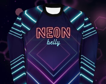 Neon Belly Women's BJJ Rash Guard - Long Sleeve Compression Shirt