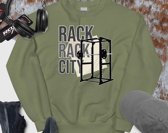 Rack City - Unisex Weightlifting Crewneck/Pump Cover