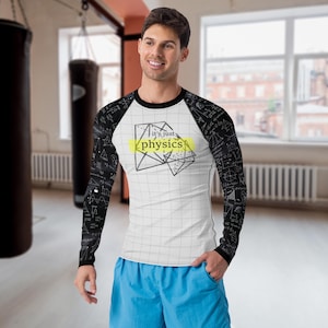It&#39;s Just Physics - Langarm-Rash Guard für Männer | Nogi BJJ, MMA, Brasilianisches Jiu Jitsu, Grappling, Wrestling, Surfen, Compression Shirt