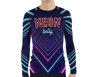 Neon Belly Men's BJJ Rash Guard - Jiu Jitsu, MMA Compression Shirt