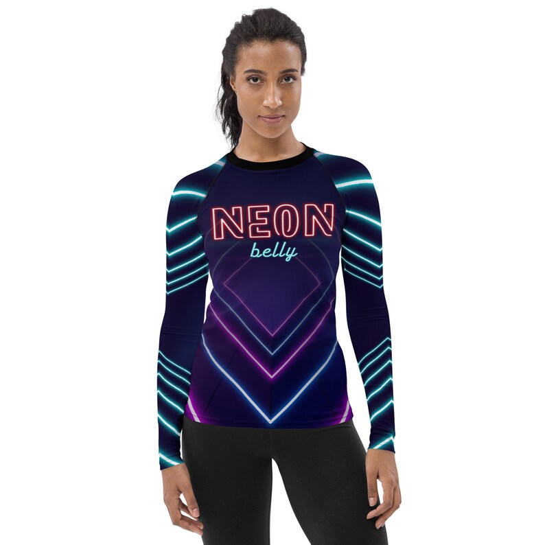 Neon Belly Women's BJJ Rash Guard - Long Sleeve Compression Shirt - Etsy
