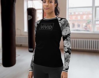 Dark Peonies Women's Rash Guard – BJJ, MMA, Grappling