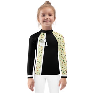 Let&#39;s Roll - Kid&#39;s Sushi Rashguard (Yellow) | Nogi, brazilian jiu-jitsu, jiu jitsu, bjj, grappling, wrestling, surfing, compression shirt