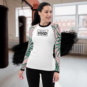 Urlaub Palmen - Frauen Langarm Rash Guard | Nogi BJJ, MMA, Brasilianisches Jiu Jitsu, Grappling, Wrestling, Surfen, Compression Shirt