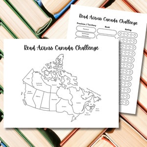 Défi de lecture Lisez partout au Canada PDF imprimable - Explorez les provinces et les territoires du Canada avec ce téléchargement numérique