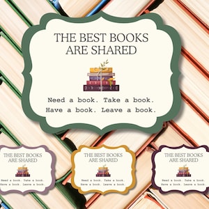 Little Free Library Sign Instant Download, Community Library Sign, PDF, PNG