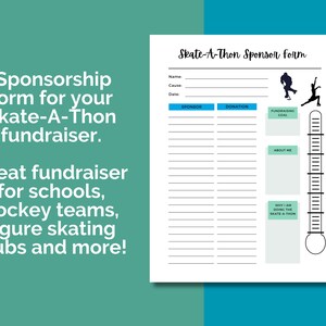 Skate-a-thon Fundraising Donor Form; Instant Download Sponsor Form - Etsy