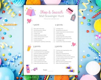 Caccia al tesoro al centro commerciale per bambini e ragazzi / Gioco di attività per feste al centro commerciale / Download immediato / Festa di compleanno / Attività per preadolescenti