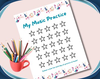 Music Practice Log / Tracker Printable Digital Download