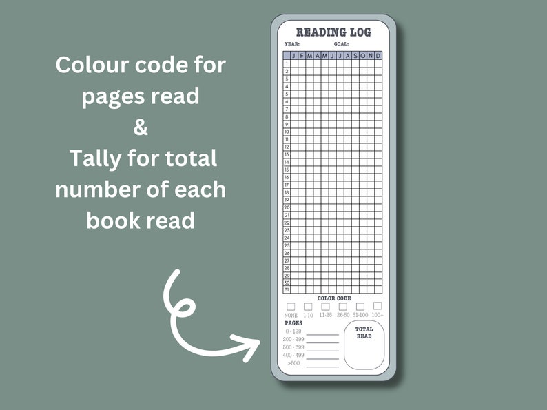 Bookmark Reading Tracker, Bookmark Yearly Reading Log, Instant Download zdjęcie 3