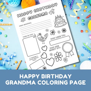 Happy Birthday Oma Malseite Printable PDF / Oma Geburtstagskarte