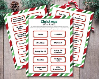 Gioco di sciarade natalizio: rompighiaccio per le feste (download immediato, formato A4/US Letter)