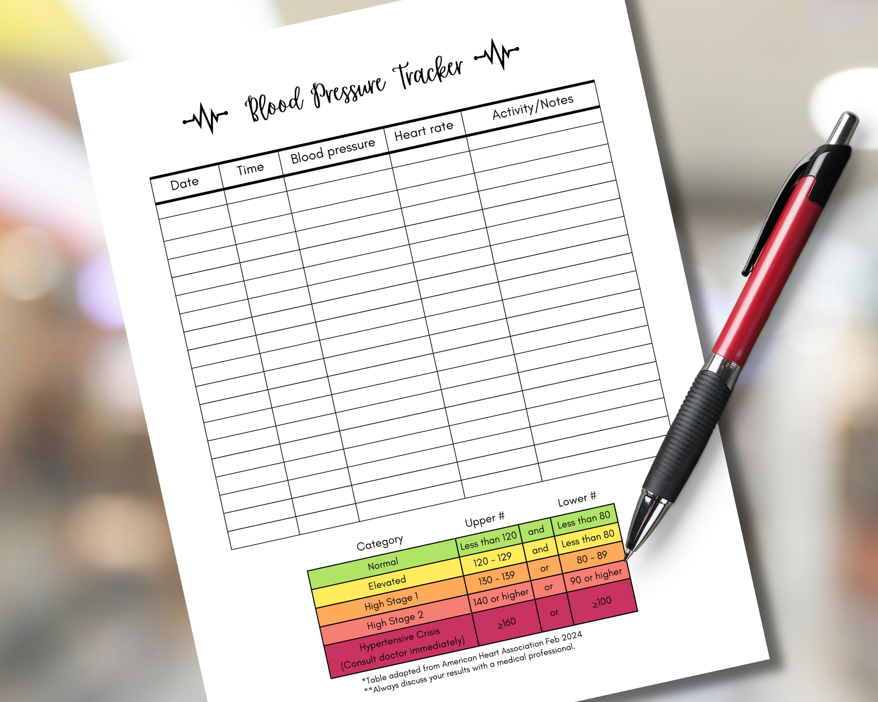 Bp Tracking Cards.pdf Blood Pressure Tracker Fillable, Blood Pressure Chart, Daily Tracking ...