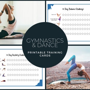 Tarjetas de desafío de entrenamiento de gimnasia/danza PDF imprimible