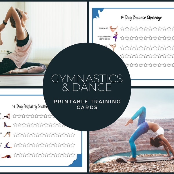 Gymnastics / Dance Training Challenge Cards Printable PDF