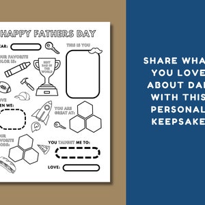Father's Day Coloring Page, All About My Dad Activity Page, Instant ...