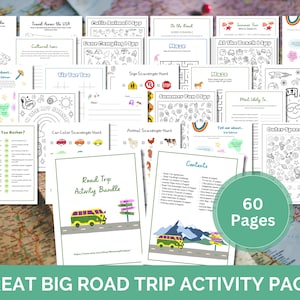 Road trip Activities for Kids; Travel Games for Teens, Kids and Families; Road Trip Games Big Bundle Instant Download