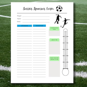 サッカースポンサーフォーム / サッカーチーム募金活動デジタルダウンロード