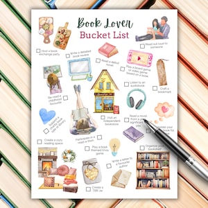 Book Lover Bucket List: Challenge for Book Club, Reading Journals and more (Digital Download)