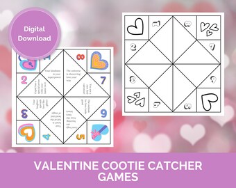 Printable Valentine Cootie Catcher / Fortune Teller Activity / Classroom Valentine Activity