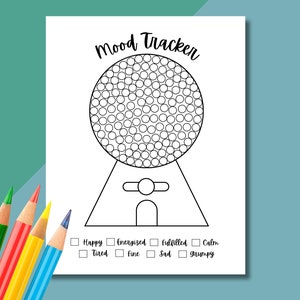 Gumball Machine Mood Tracker for Dot Journal, Mood Tracker, US Letter, A4, A5