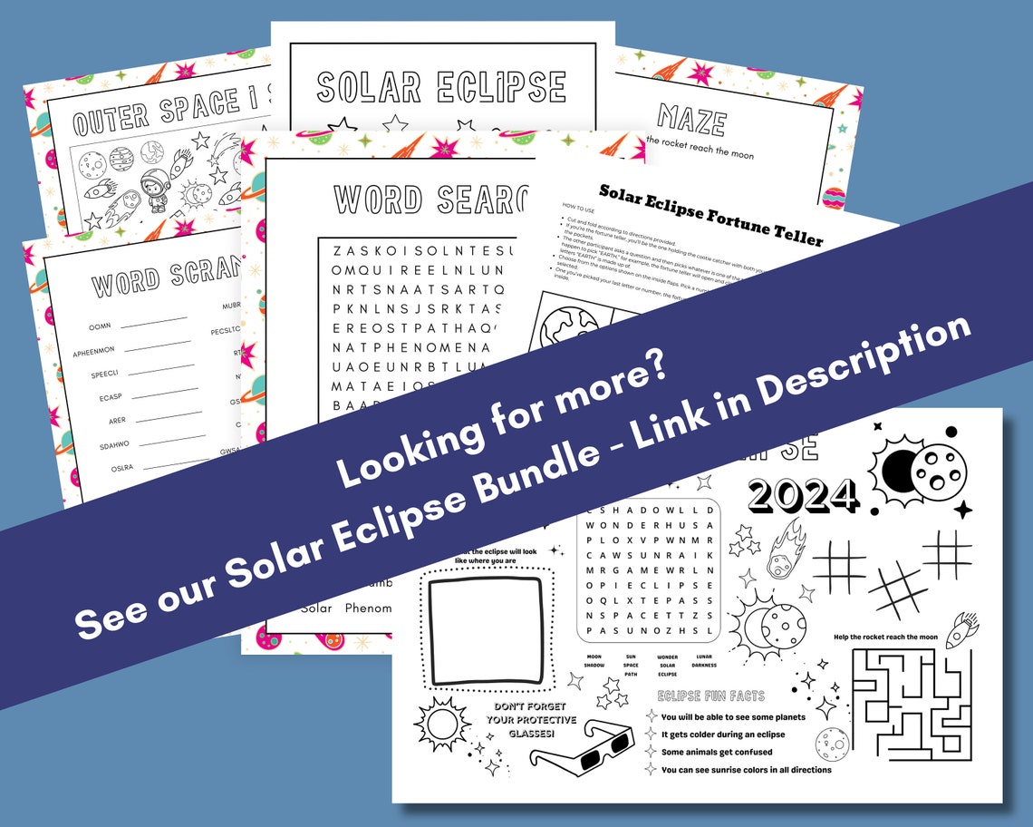 Solar Eclipse Coloring Page Cootie Catcher, Space Fortune Teller ...