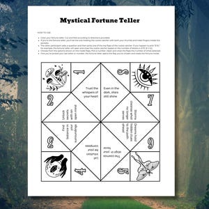 Cartomante mistica / Acchiappa-pidocchi, download immediato, formato A4 e US Letter, feste delle streghe, Halloween, serate tra ragazze e divertimento quotidiano