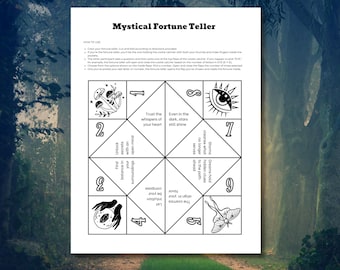 Mystical Fortune Teller / Cootie Catcher, Instant Download, A4 and US Letter Sizes, Witchy Parties, Halloween, Girls Nights and Everyday Fun