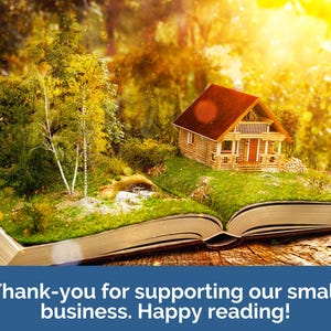 A bookish graphic that reads Thank-you for supporting my small business. Happy reading!