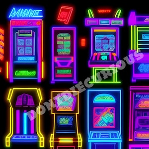 Arcade Pattern Neon Abstract Arcade