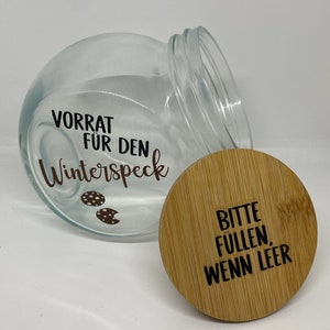 Personalisiertes Vorratsglas Bonbon mit stilvollem Holzdeckel Bild 4