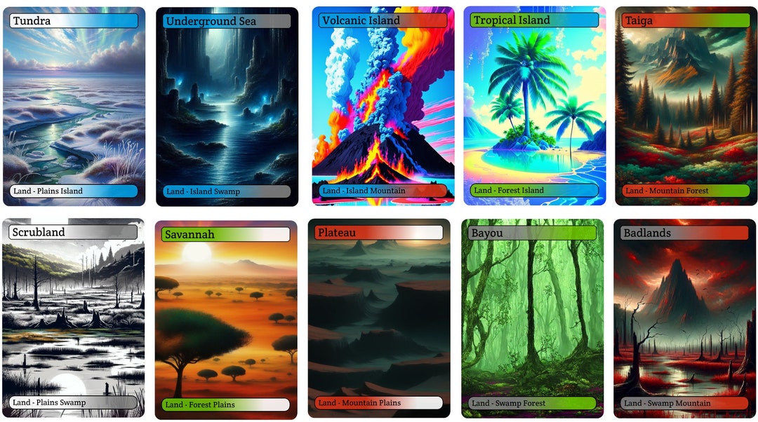 Set Completo Di 10 Dual Lands - Proxy Magic - Carte Con Arte Personalizzata - Foto 4