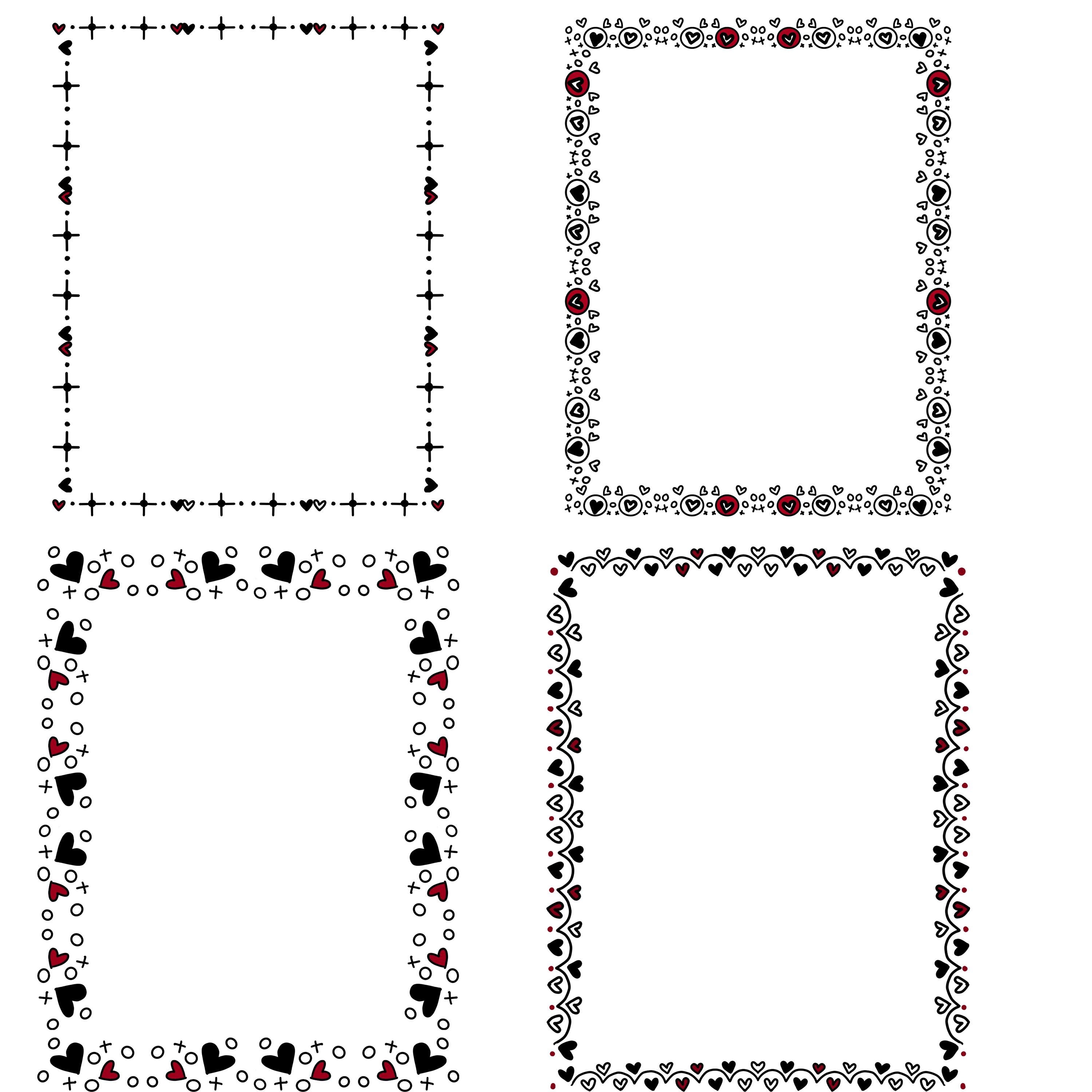 Skinny Valentine Clipart Borders - Valentines Day Clip Art, Doodle ...