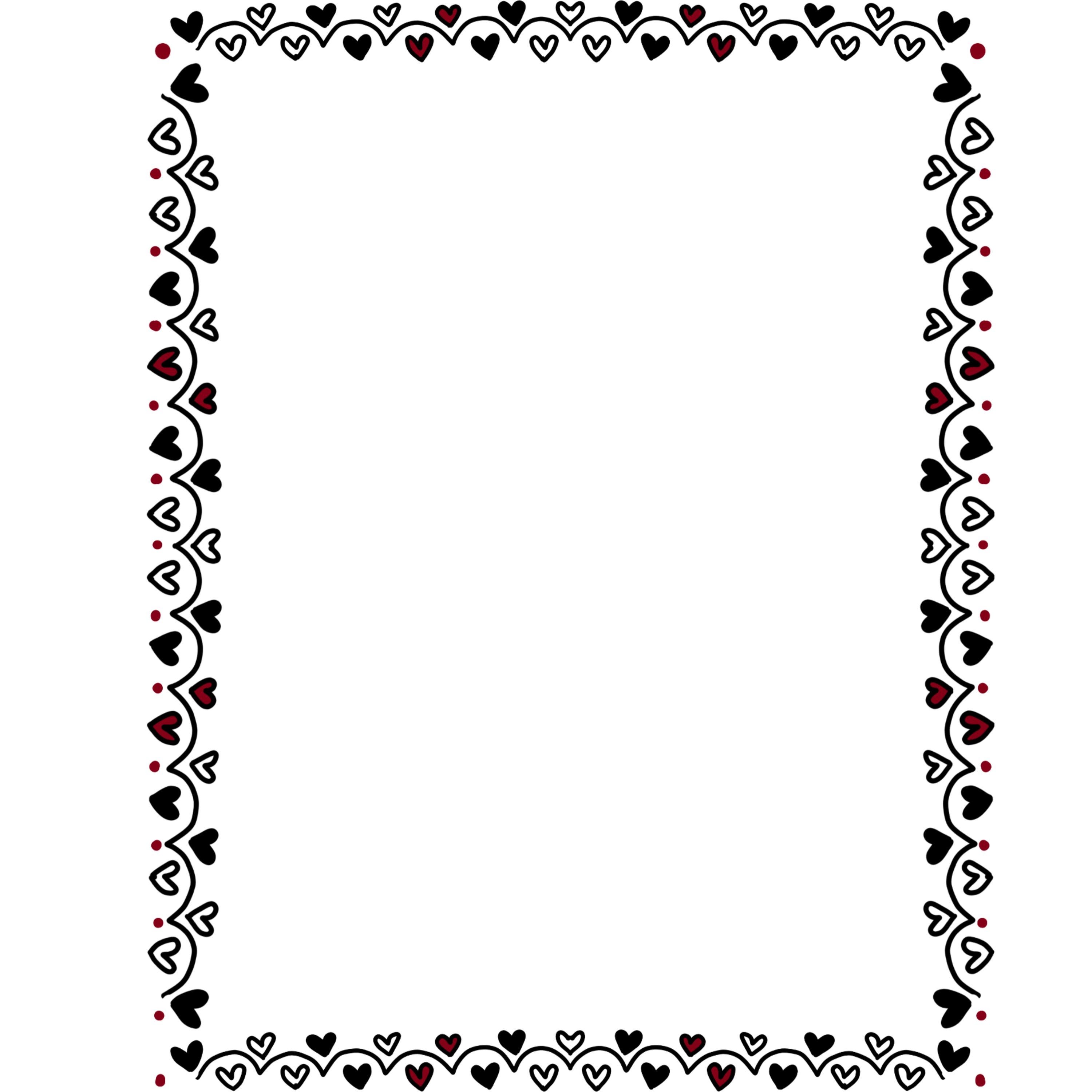 Skinny Valentine Clipart Borders - Valentines Day Clip Art, Doodle ...