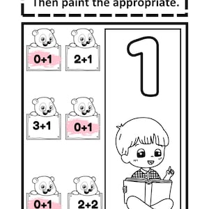 20 Math Worksheets - Printable - Instant download - Addition - Subtraction - Kinder