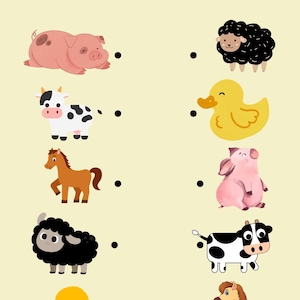 Single Digit Cute Animals Matching Picture Frames,printable Matching Animals Worksheets ...