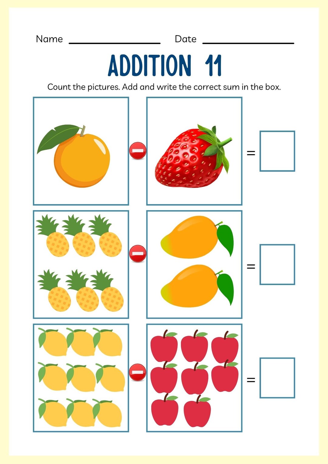 20 Printable Kindergarten Addition Worksheets, Picture Addition and ...