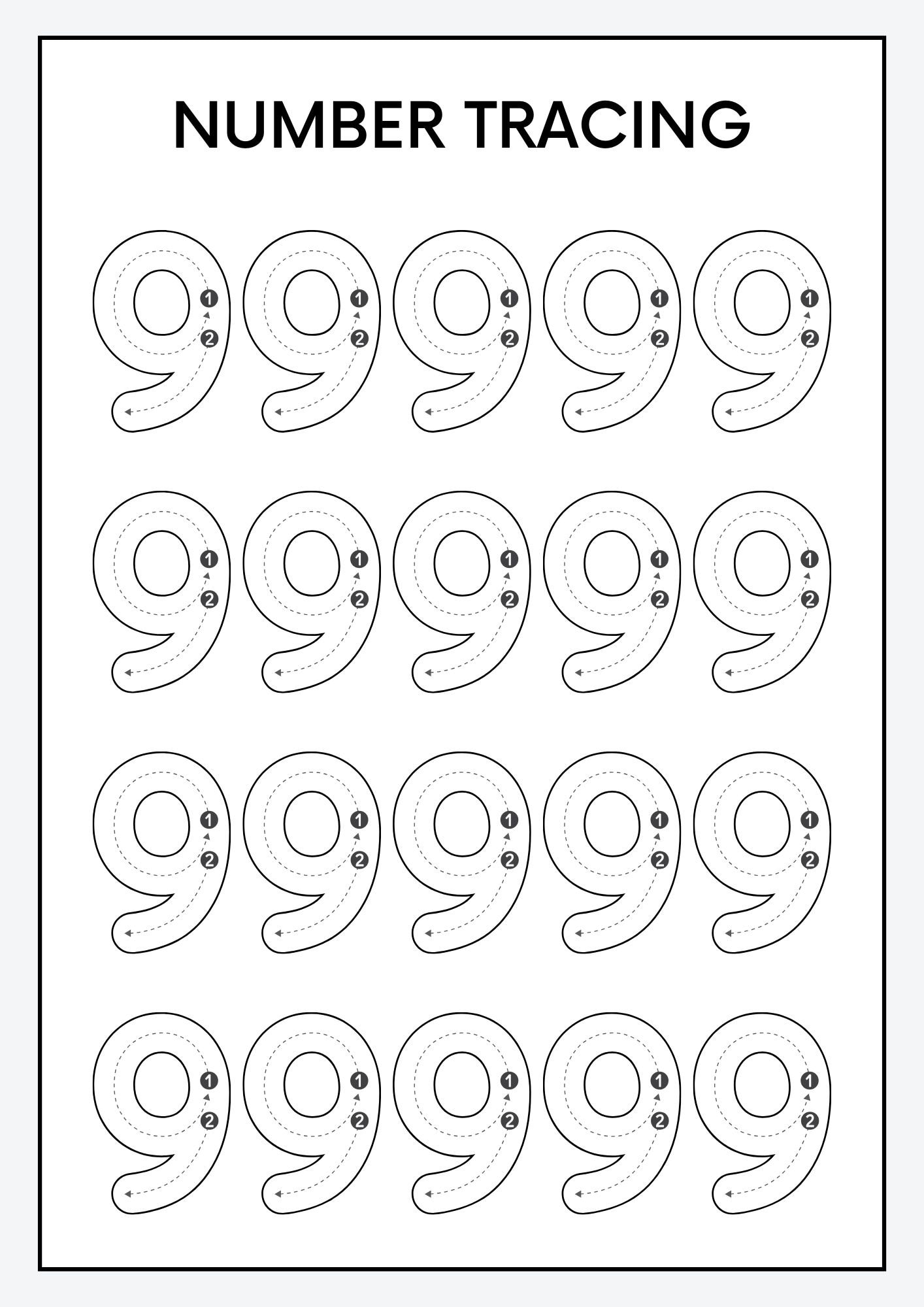 Preschool Number Tracing Printables 1 30