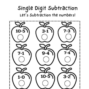 40  Printable Kindergarten Addition Worksheets, Addition and Subtraction , Printable for Kindergarten, Preschool Homeschool