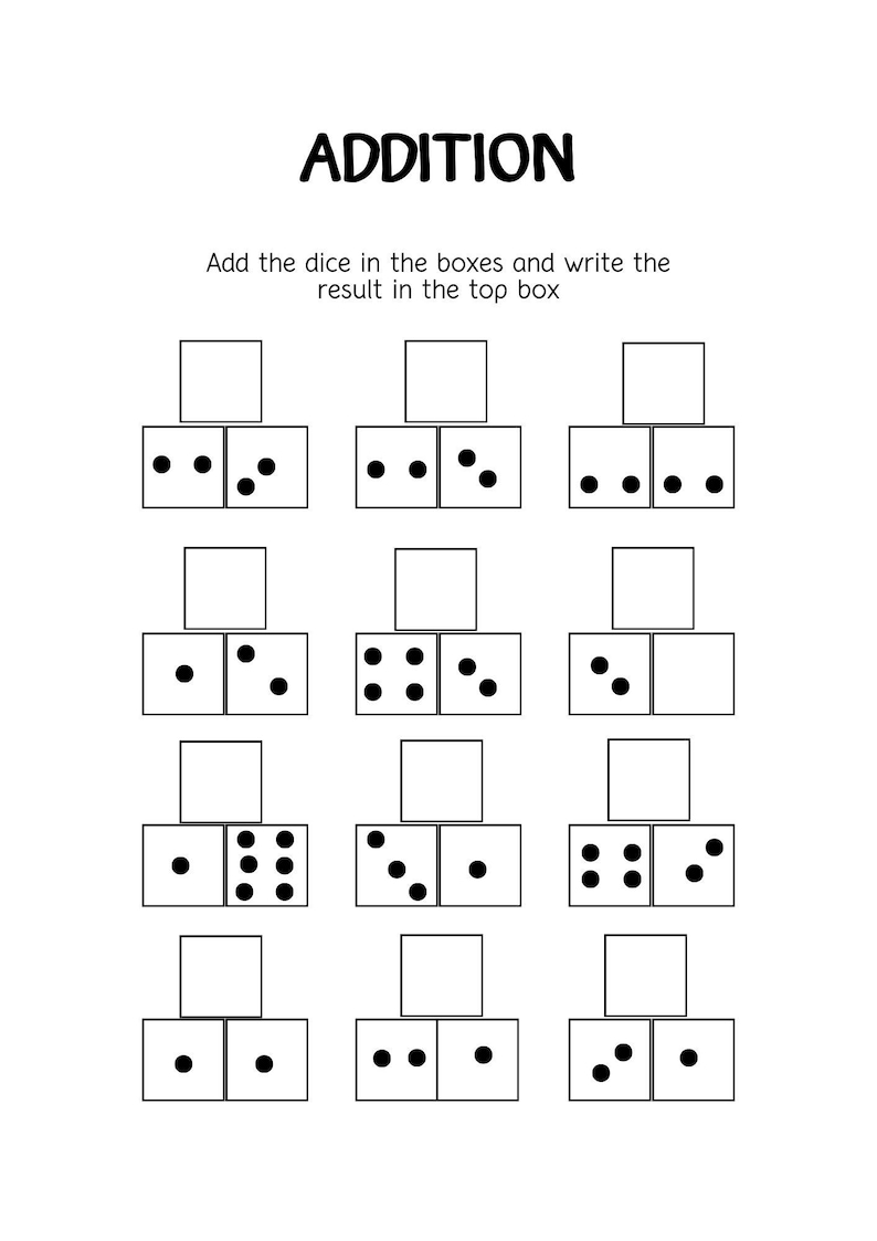 20 Printable Domino Addition Worksheets | 1st Grade & Kindergarten Math ...