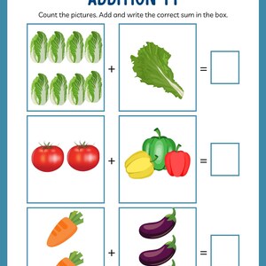 Kindergarten Math Worksheets: Picture Addition & Subtraction (Printable)