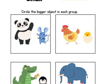 Big and Small Worksheet: Preschool Math Activity (Printable)