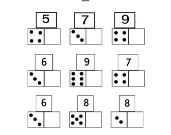 20 Printable Domino Addition Worksheets | 1st Grade & Kindergarten Math | Number Sentences Activity
