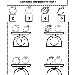 30  Printable Kindergarten Addition Worksheets, Picture Addition , Printable for Kindergarten, Preschool Homeschoo