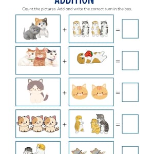 Preschool Math, Beginning Math, Counting, Learning to Add, Preschool, Kindergarten Worksheet, Addition, Preschool Worksheets